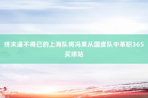 终末逼不得已的上海队将冯莱从国度队中革职365买球站