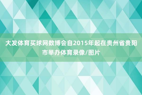 大发体育买球网数博会自2015年起在贵州省贵阳市举办体育录像/图片