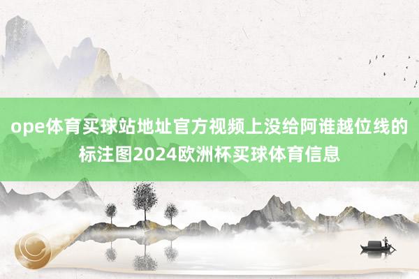 ope体育买球站地址官方视频上没给阿谁越位线的标注图2024欧洲杯买球体育信息