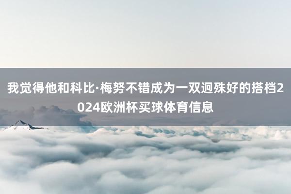 我觉得他和科比·梅努不错成为一双迥殊好的搭档2024欧洲杯买球体育信息