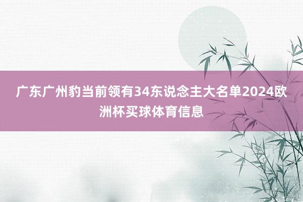 广东广州豹当前领有34东说念主大名单2024欧洲杯买球体育信息