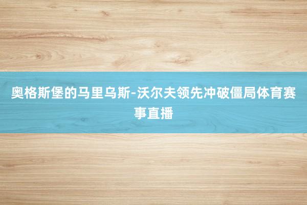 奥格斯堡的马里乌斯-沃尔夫领先冲破僵局体育赛事直播