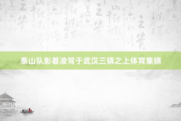 泰山队彰着凌驾于武汉三镇之上体育集锦