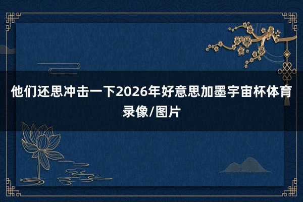 他们还思冲击一下2026年好意思加墨宇宙杯体育录像/图片