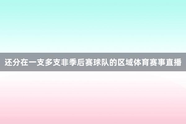 还分在一支多支非季后赛球队的区域体育赛事直播