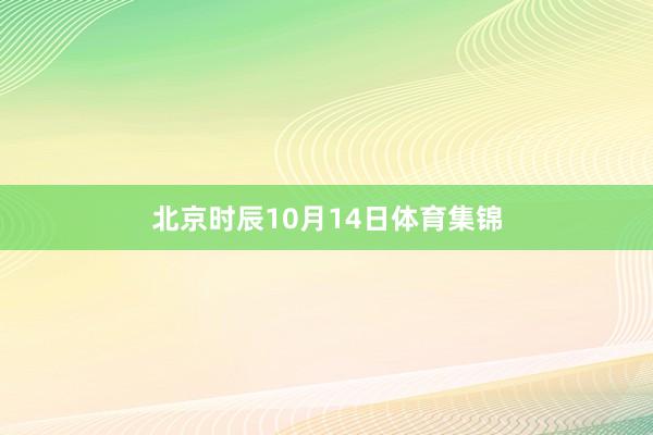 北京时辰10月14日体育集锦